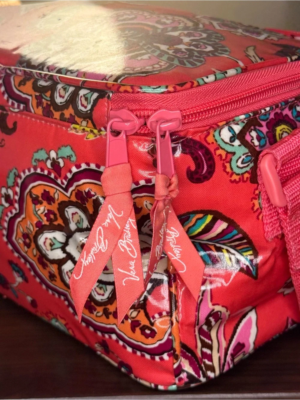 Vera Bradley Call Me Coral Mini Cooler Insulated Lunch Bag Vinyl Retired Pattern
